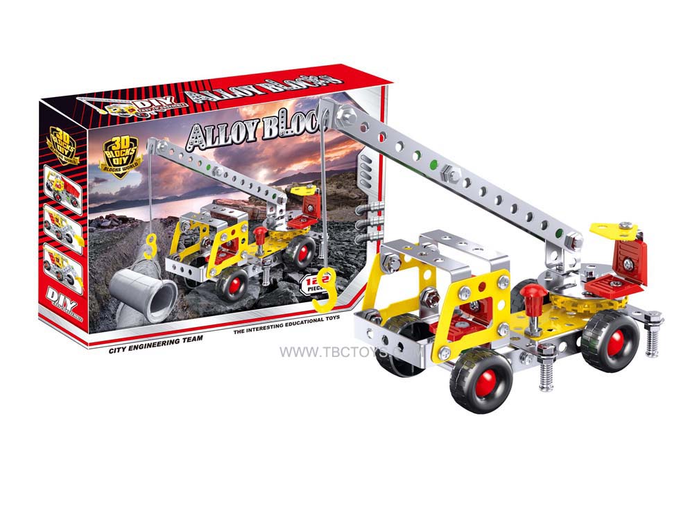Alloy building block truck toys