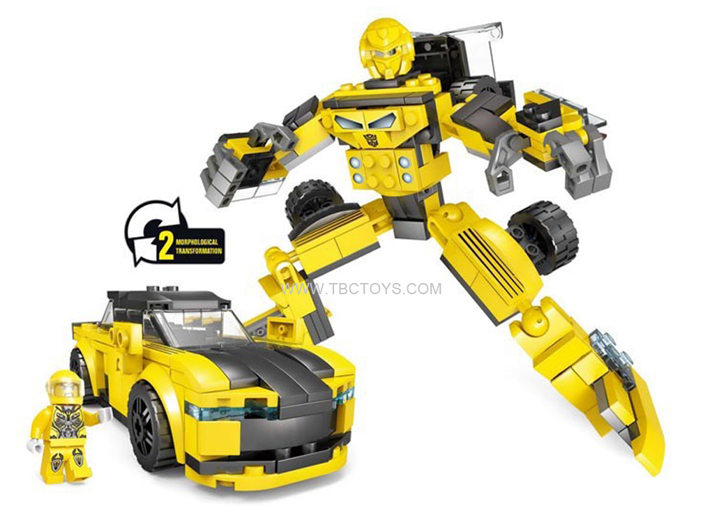 2 in 1 car tranfrom robot building blocks