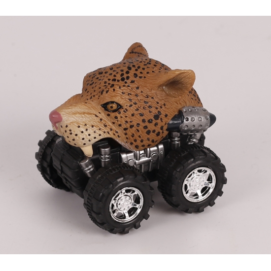 BL_ FP Mini Leopard Bear Tiger Animal Pull Back Car Preschool Learning Kids Toy 