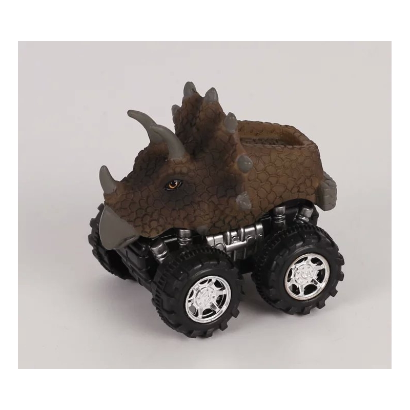 New Plastic toy wild dinosaur pull back/Friction car - Triceratops/Tyrannosaurus/Dilophosaurus/Carnotaurus