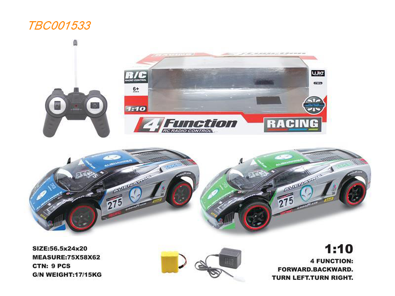 1:10 4 CH Remote control cars included batteries