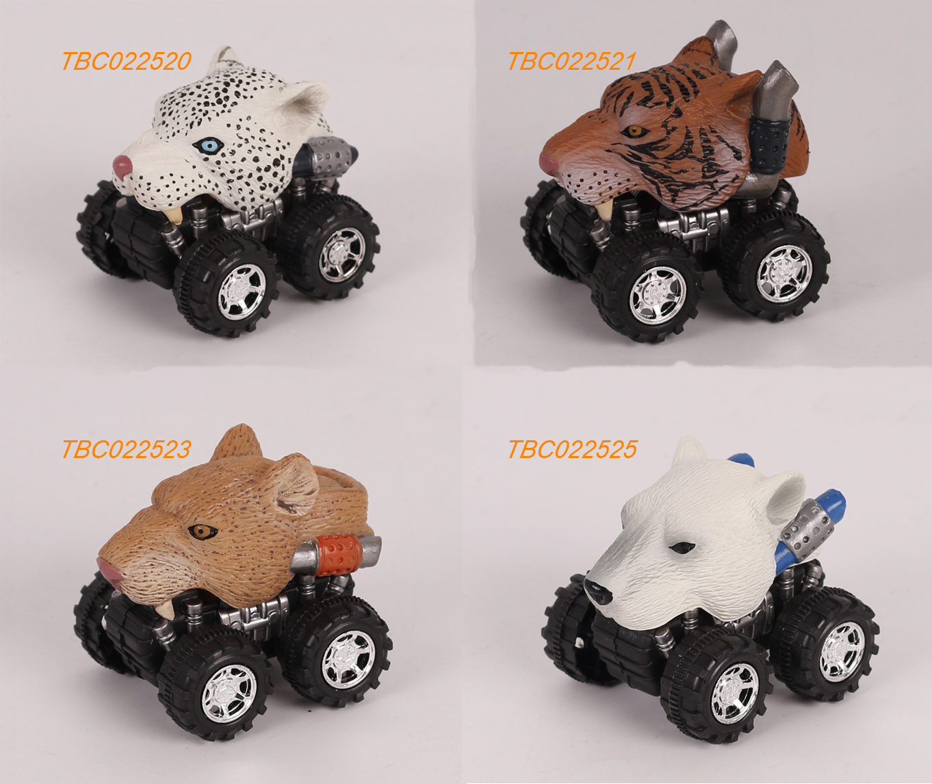 Plastic toy wild animal pull back car - Leopard/Tiger/Lion/Bear