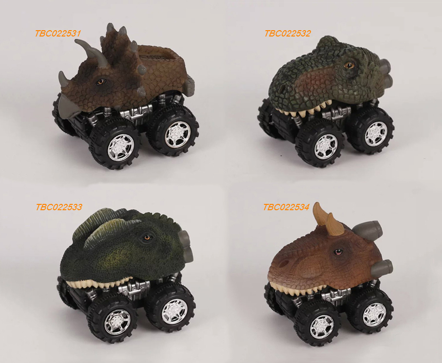 Friction/Pull Back dinosaur car - Triceratops/Tyrannosaurus/Dilophosaurus/Carnotaurus