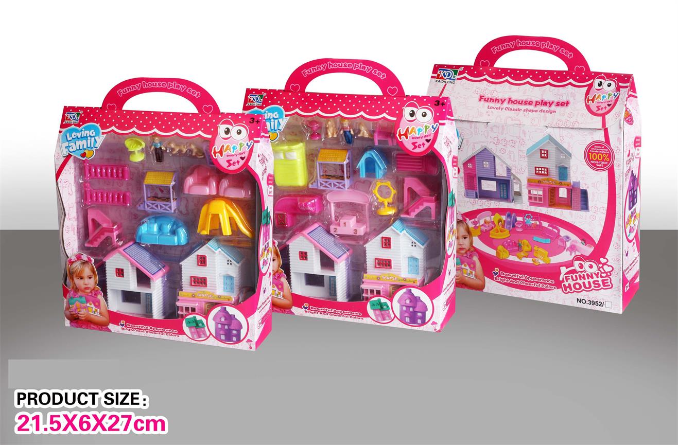 funny mini plastic villa toy