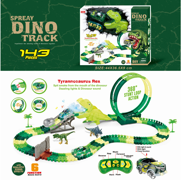 RC Light Rotating dinosaur track set