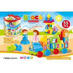 English packaging: Puzzle big particles building blocks 55pcs