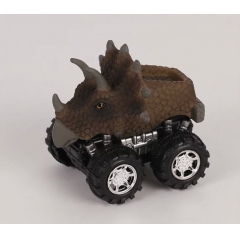 New Plastic toy wild dinosaur pull back/Friction car - Triceratops/Tyrannosaurus/Dilophosaurus/Carnotaurus