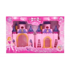Best Selling Funny Mini Castle with 12 colorful light music and dolls and furniture