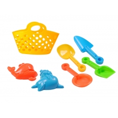 Summer Toys Hand basket Beach Sand Toys play set with Sand mold and Sand Tool