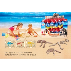 Plastic Dinosaur Skeleton Mold Sand Beach Toy With Shovels