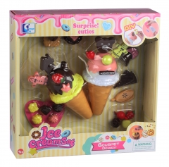 Pretend food play set ice cream chocolate cookie  lovely mini sweet dessert toy