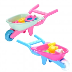 6PCS Beach toy set (trolley、spork、spatula、kettle、crab mold、goldfish mold)